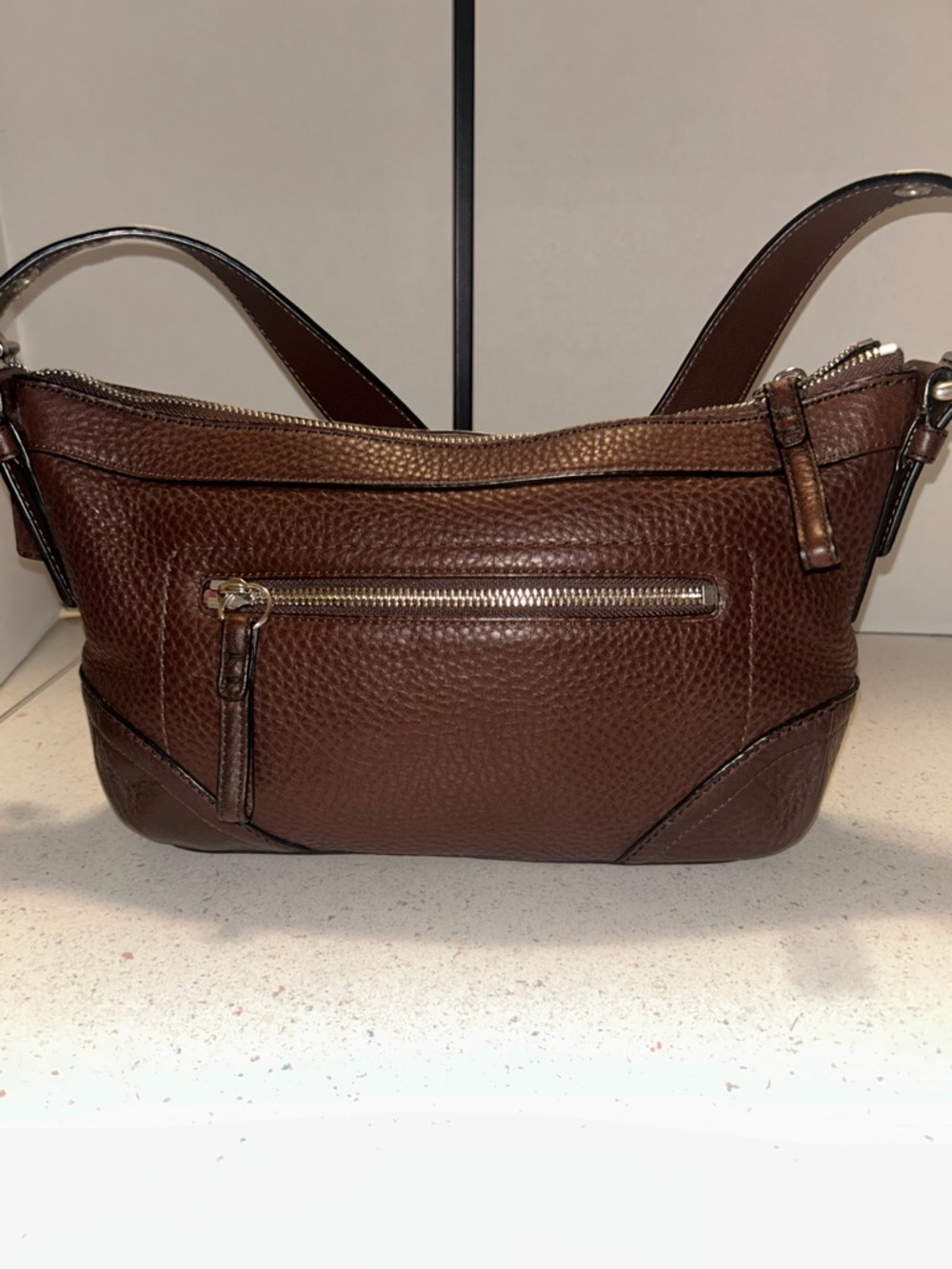 Classic Coach Brown SoHo Pebbled Leather Shoulder Bag - Picture 4 of 14